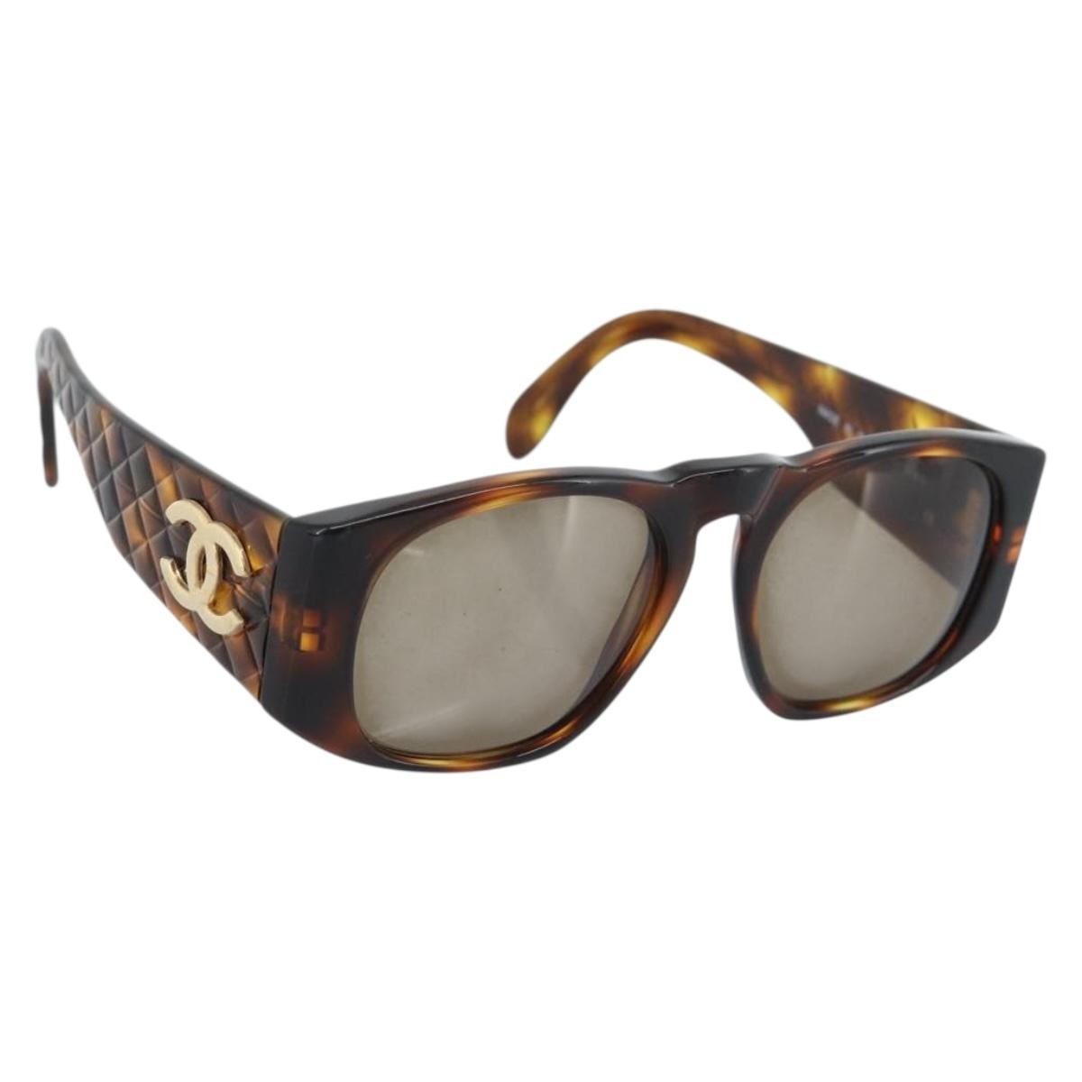 Chanel CC Logo Matelasse Sunglasses Eye Wear Plastic, Brown, Plastic, Sunglasses