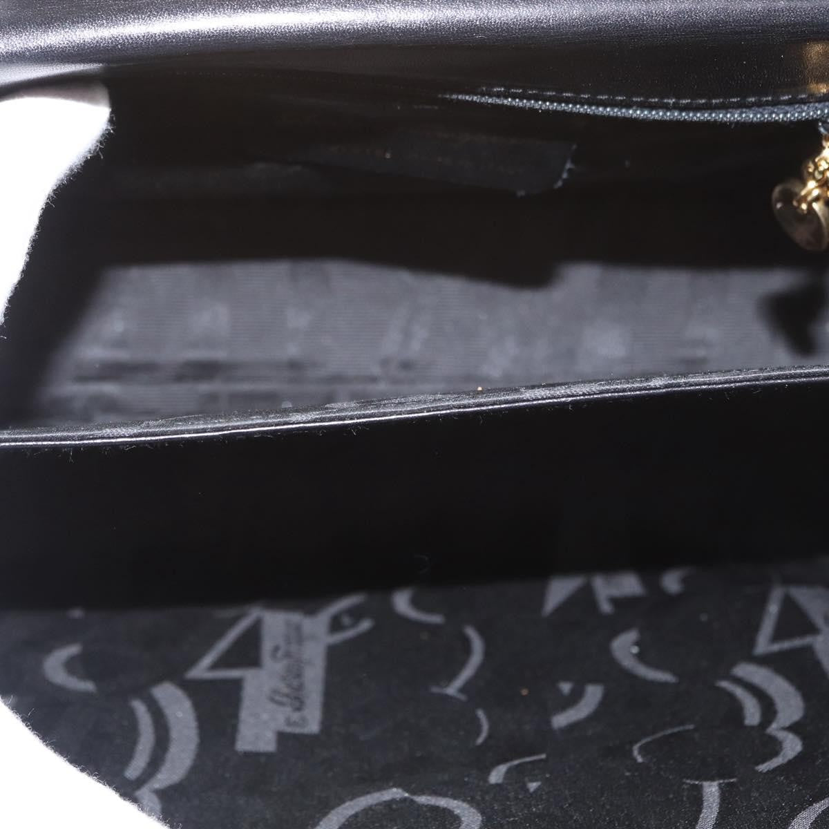 Salvatore Ferragamo Convertible Top Handle Bag Leather, BLACK, LEATHER, Handbag