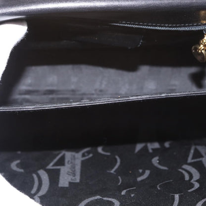 Salvatore Ferragamo Convertible Top Handle Bag Leather, BLACK, LEATHER, Handbag