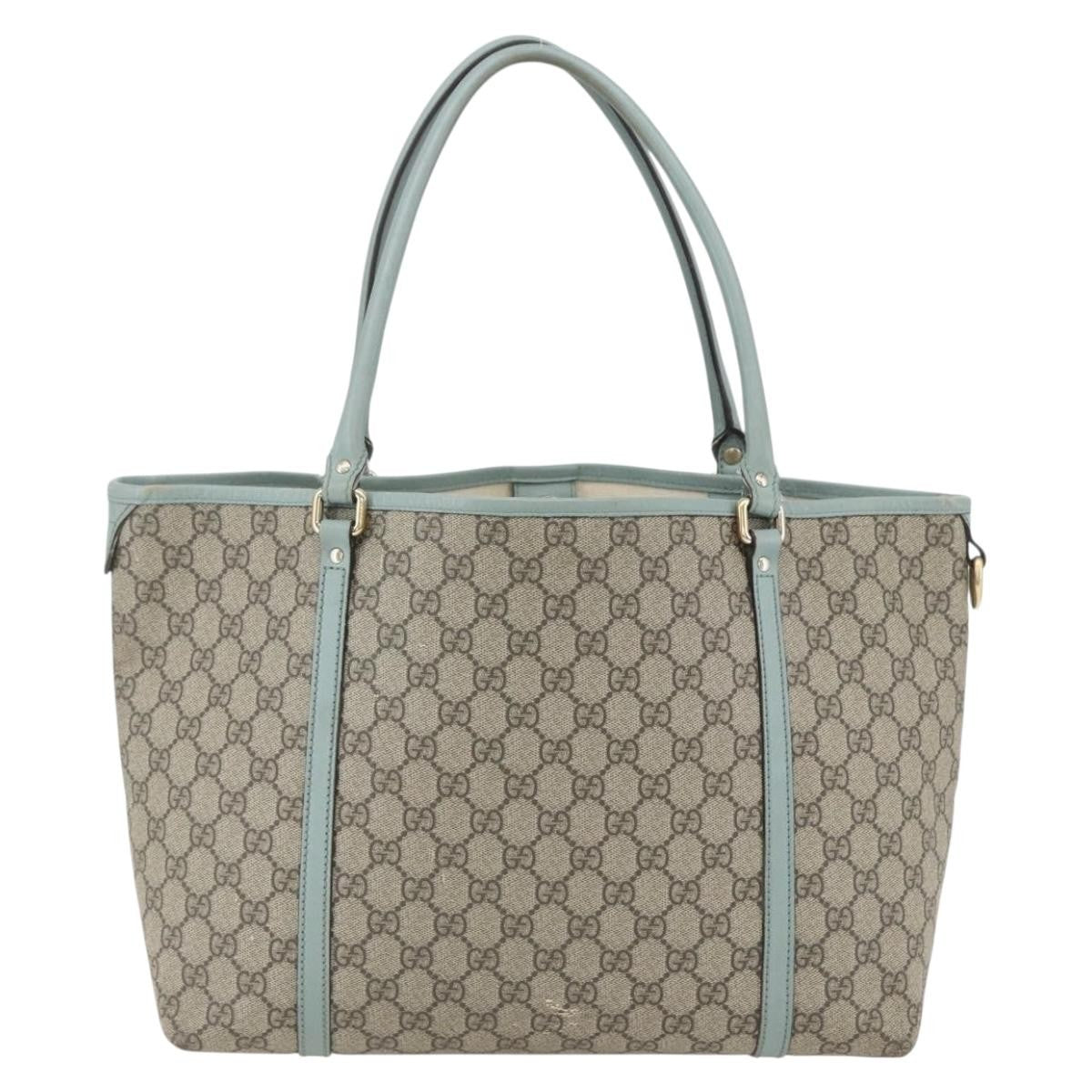 Gucci Joy Plus Tote GG Coated Canvas with Leather, BEIGE, PVC, Tote bag