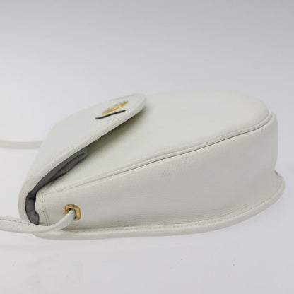 Christian Dior Flap Shoulder Bag Leather, WHITE, LEATHER, Shoulder bag