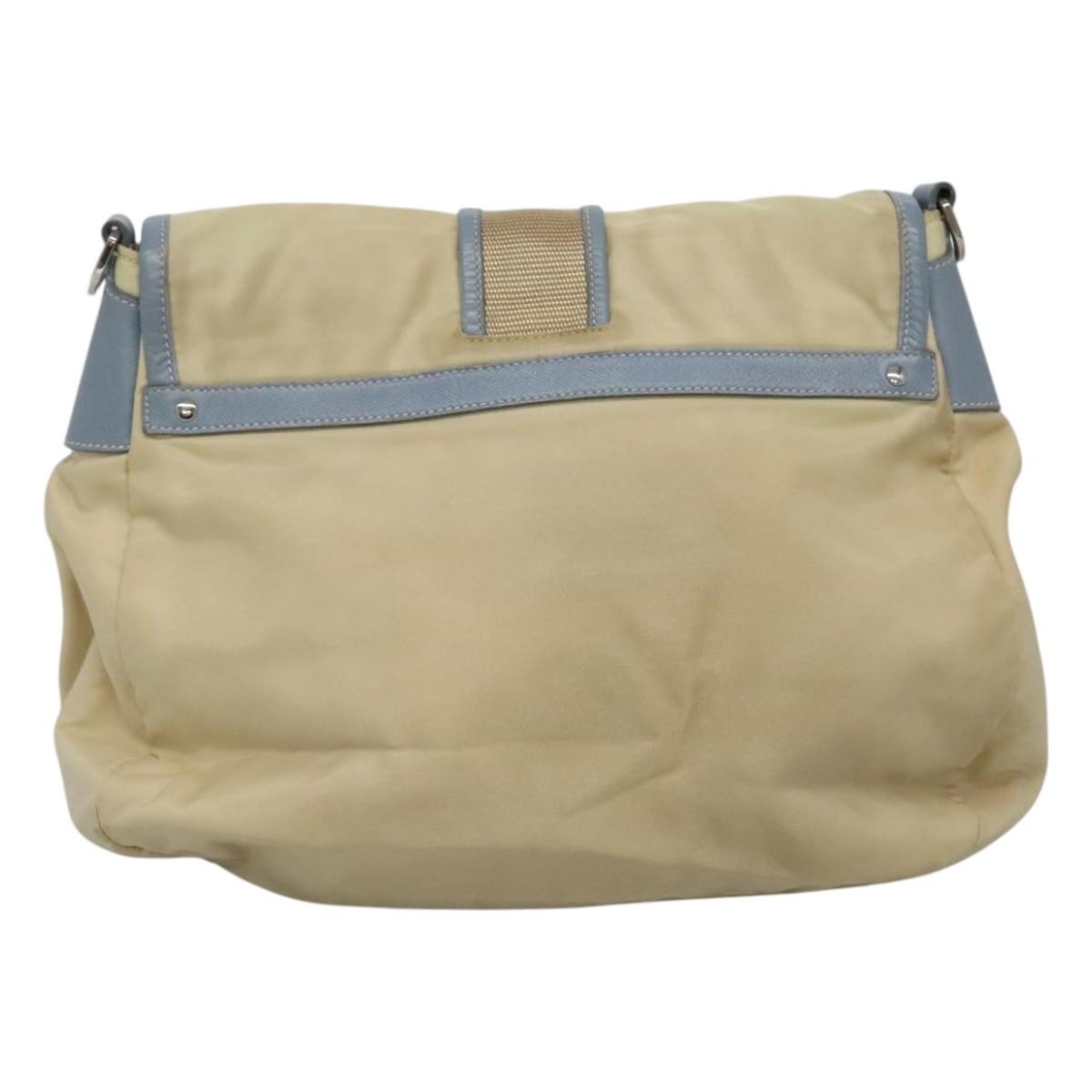 Prada Double Pocket Buckle Flap Bag Tessuto, BEIGE, NYLON, Shoulder bag