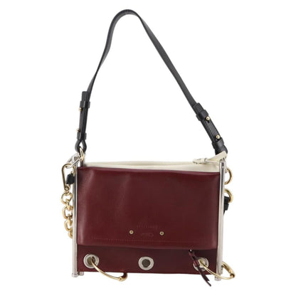 Chloe Roy Shoulder Bag Leather, BURGUNDY, LEATHER, Shoulder bag