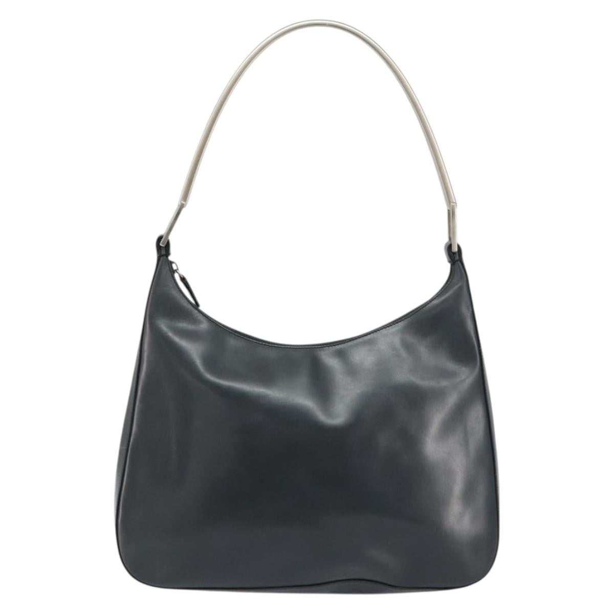 Prada Vintage Handbag Leather, BLACK, LEATHER, Shoulder bag