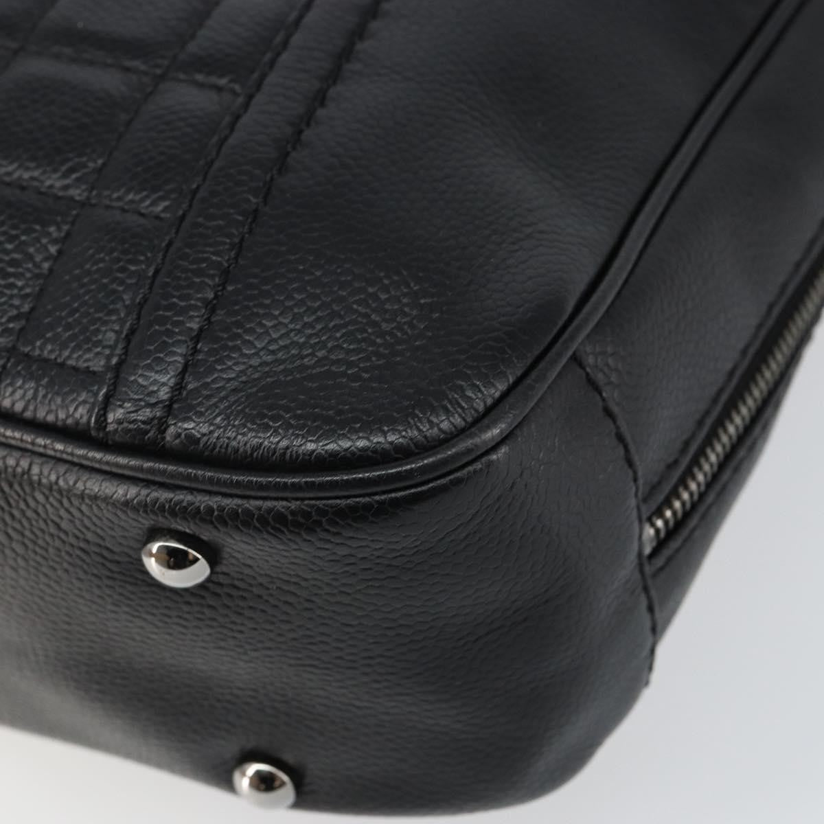 Chanel Vintage Button Tote Quilted Caviar, BLACK, LEATHER, Tote bag