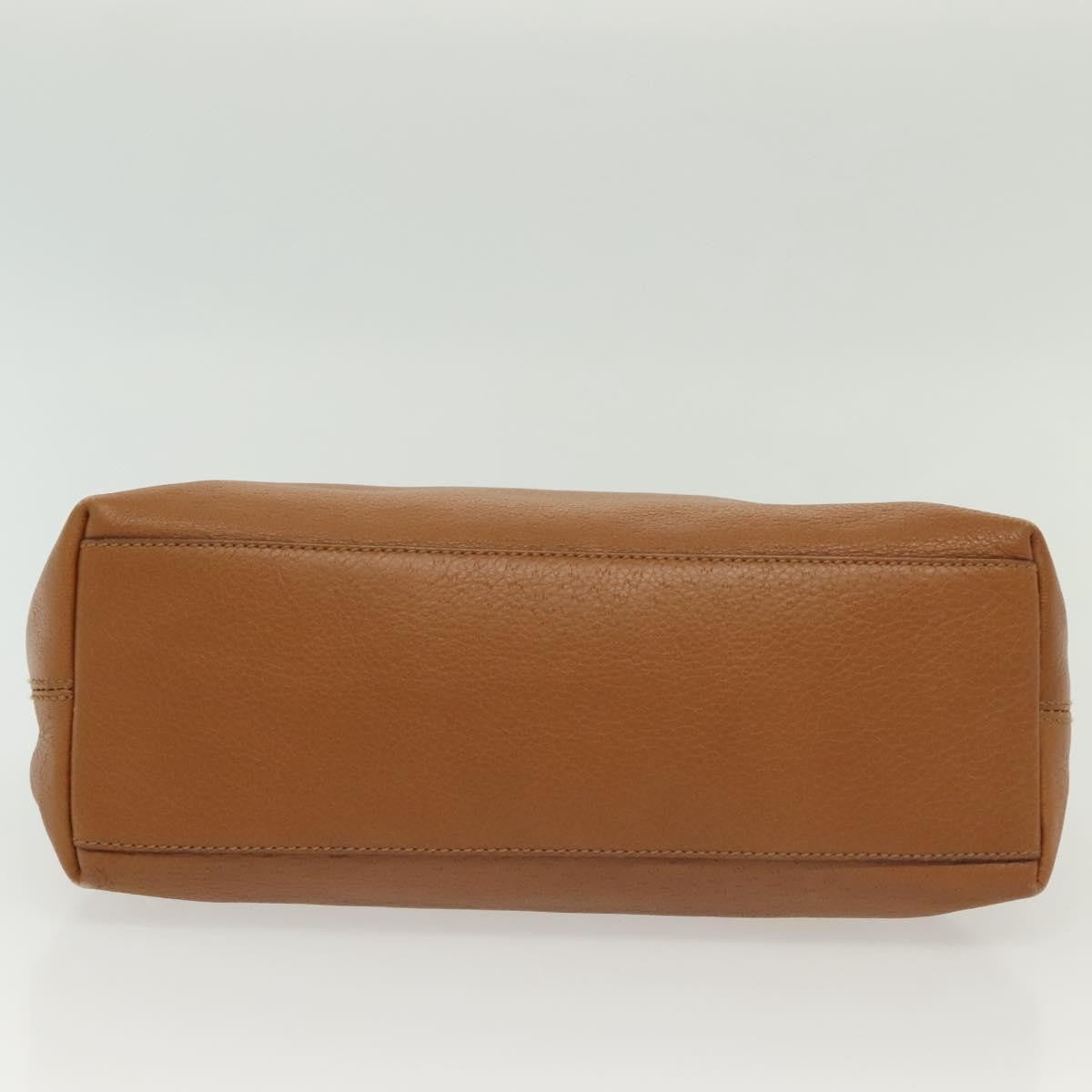 Salvatore Ferragamo Gancini Shoulder Bag Leather, BROWN, LEATHER, Handbag