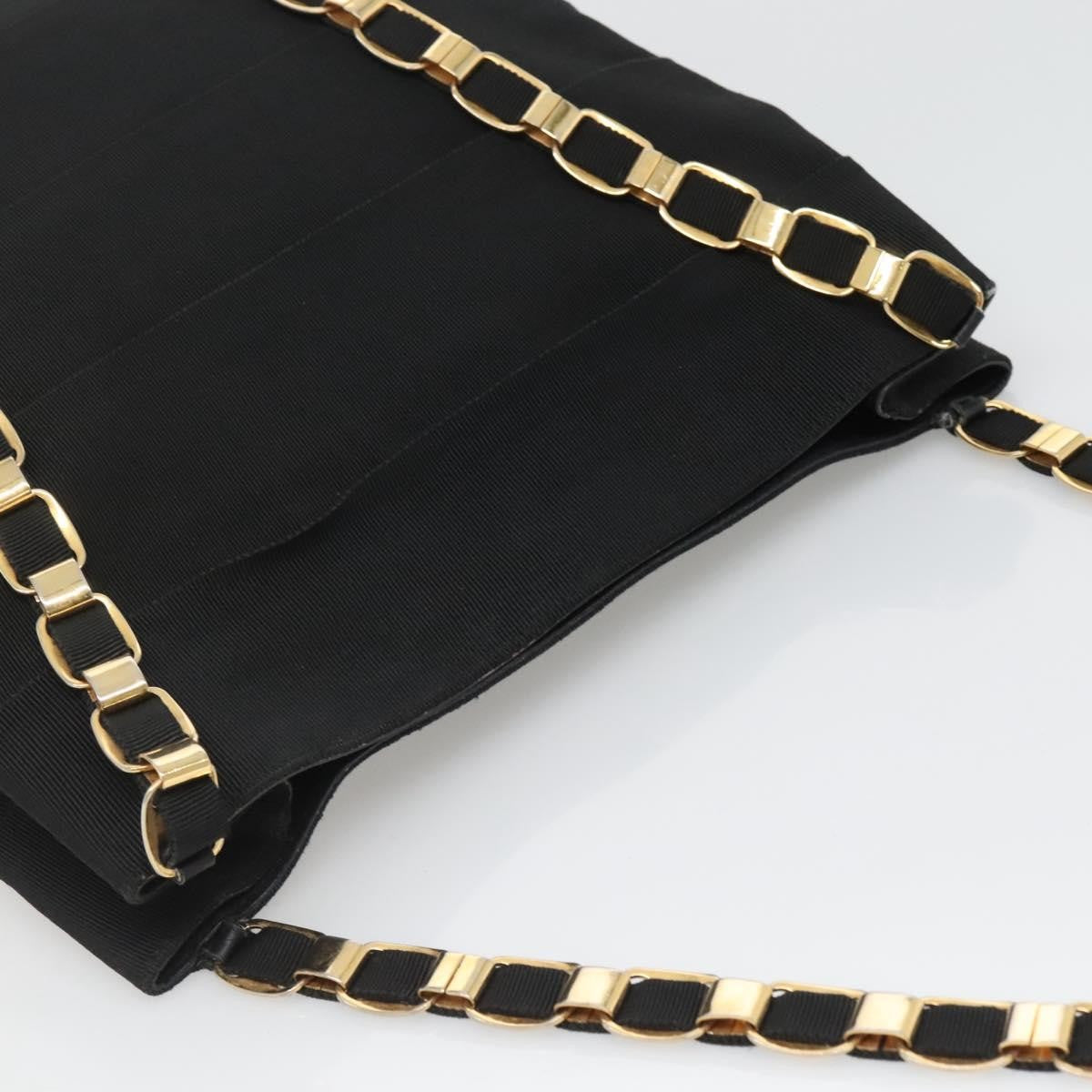 Salvatore Ferragamo Vala Shoulder Bag Canvas, BLACK, CANVAS, Shoulder bag