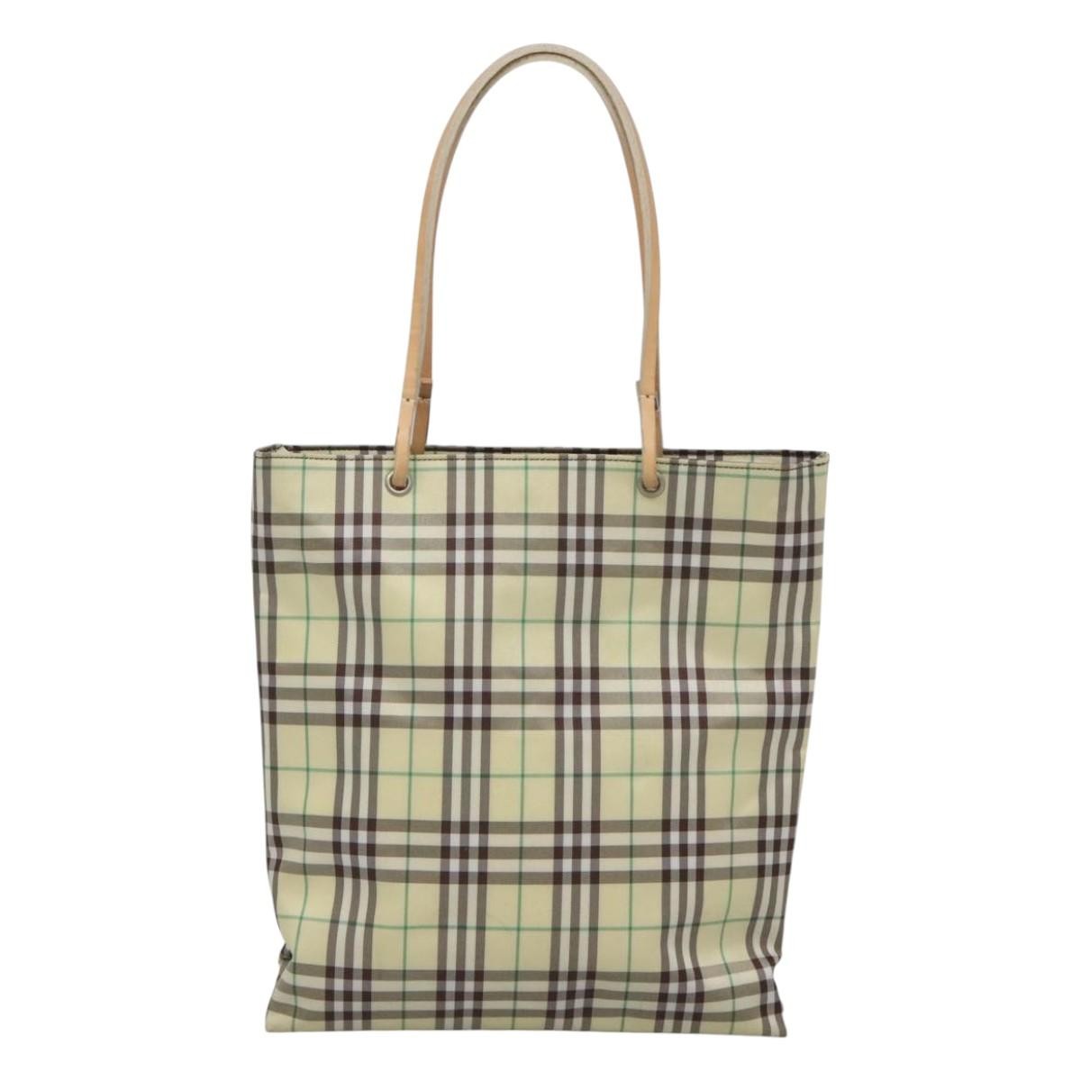 Burberry Nova Handbag Check Pattern, GREEN, NYLON, Handbag