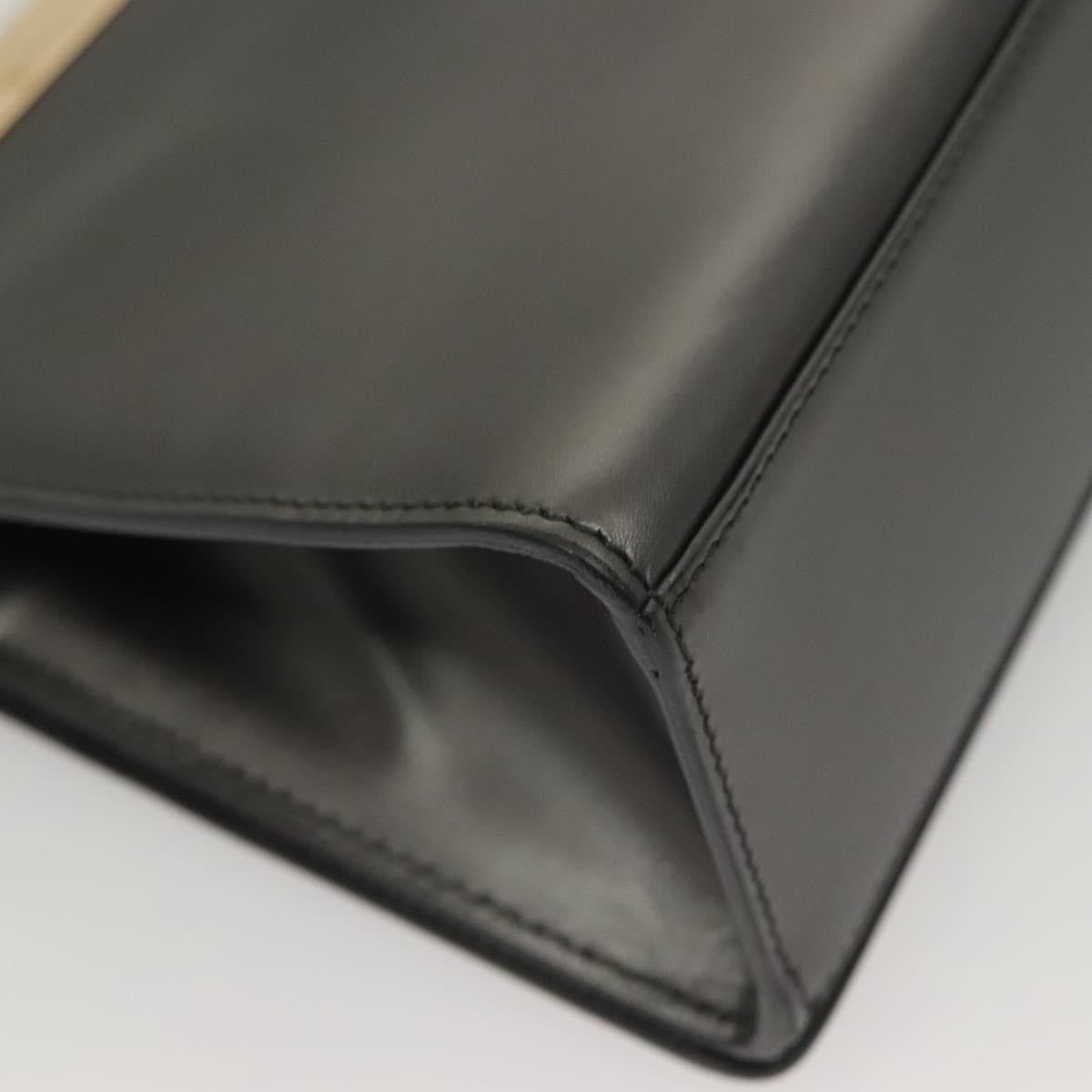 Gucci Vintage Shoulder Bag Leather, GRAY, LEATHER, Shoulder bag