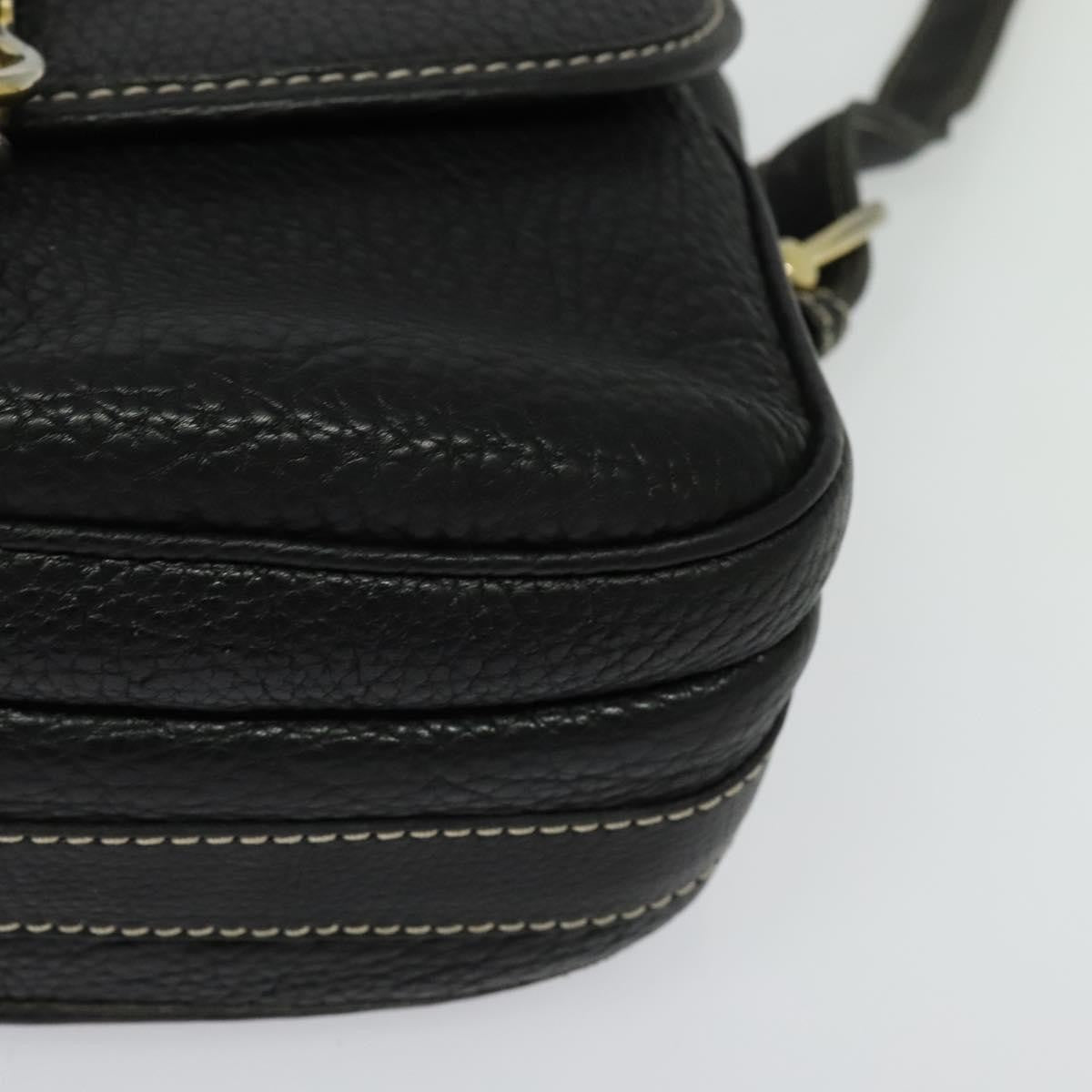 Celine Shoulder Bag Leather, BLACK, LEATHER, Shoulder bag