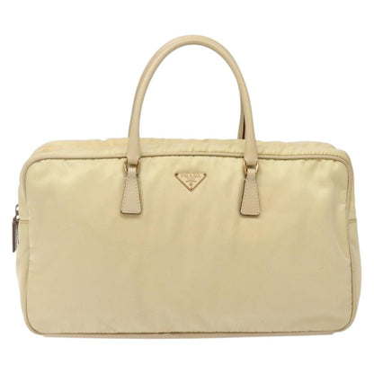 Prada Vintage Zip Handbag Tessuto, BEIGE, NYLON, Handbag