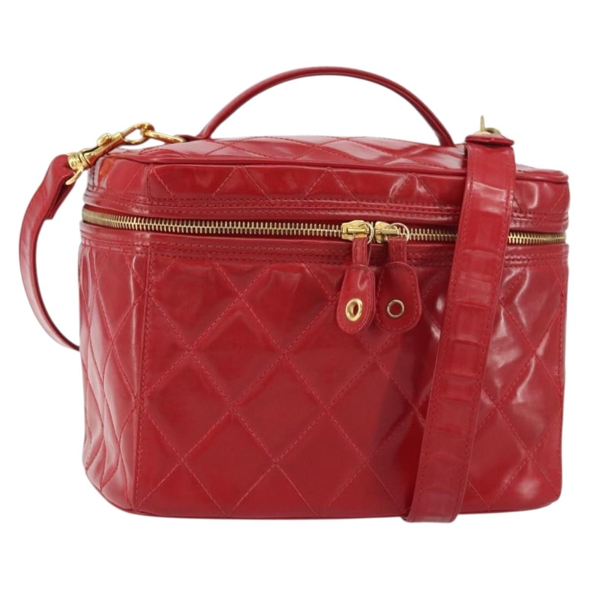 Chanel Vintage Vanity Case Patent, RED, PATENT_LEATHER, Handbag