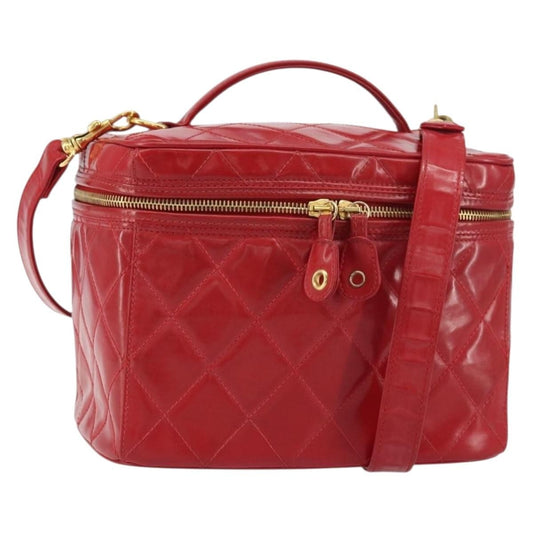 Chanel Vintage Vanity Case Patent, RED, PATENT_LEATHER, Handbag