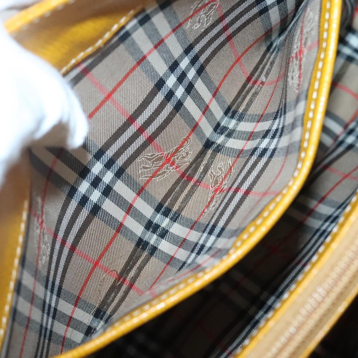 Burberry Vintage Handbag Leather, YELLOW, LEATHER, Handbag