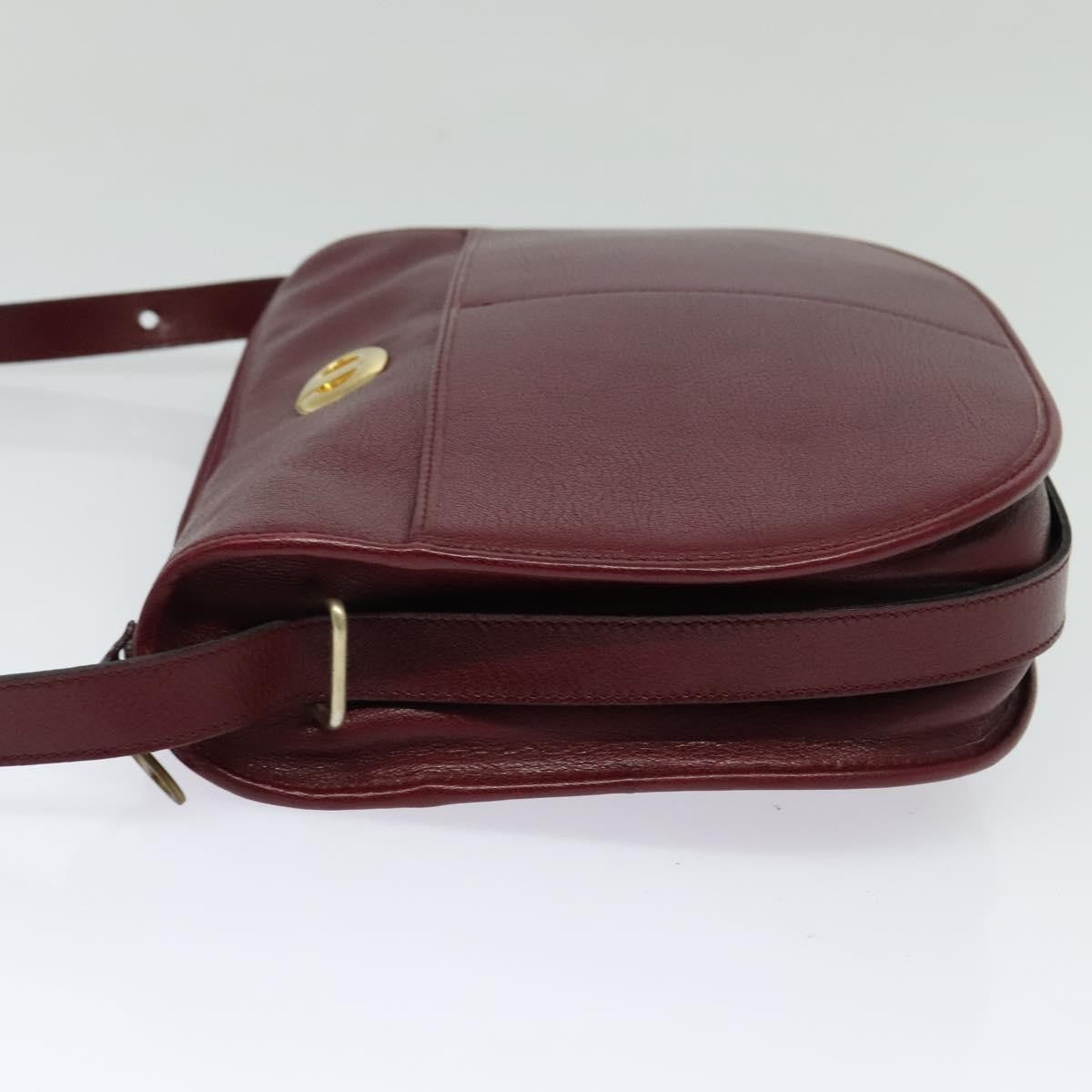 Christian Dior CD Shoulder bag Leather, BURGUNDY, LEATHER, Shoulder bag