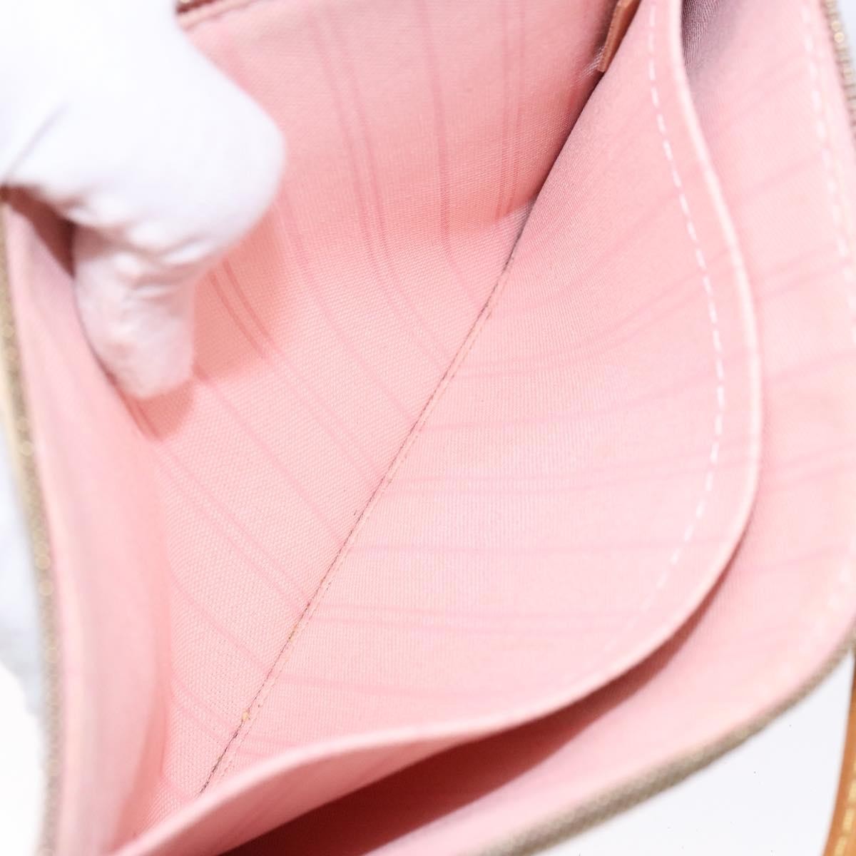 Louis Vuitton Neverfull Pochette Damier, WHITE, CANVAS, Tote bag