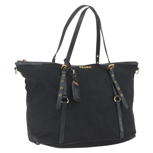 Prada Belted Tote Tessuto, BLACK, NYLON, Tote bag