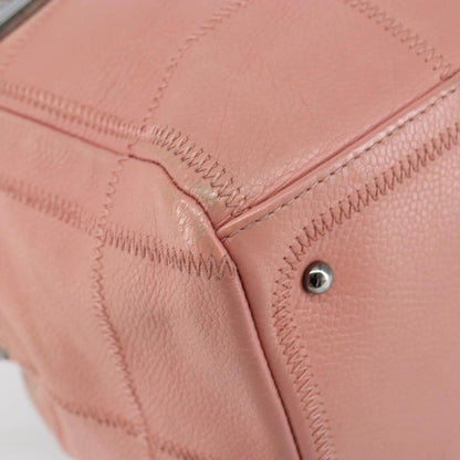 Chanel Chocolate Bar CC Bowler Bag Caviar skin, PINK, LEATHER, Handbag