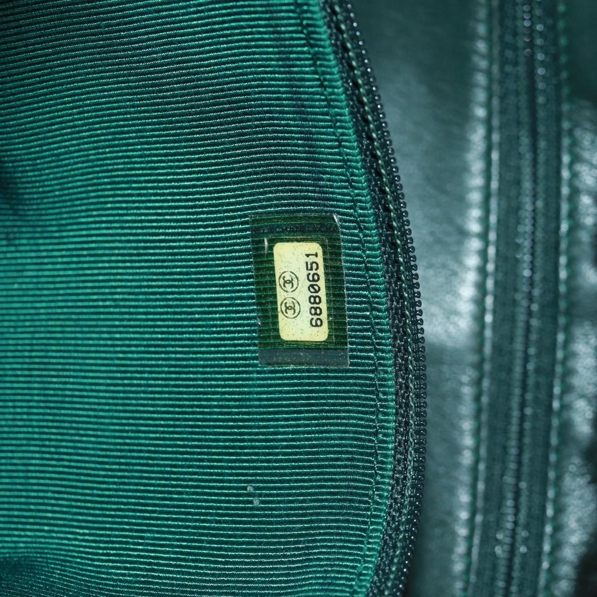 Chanel Vintage CC Chain Tote Printed Lapin Fur, GREEN, FAUX_FUR, Tote bag