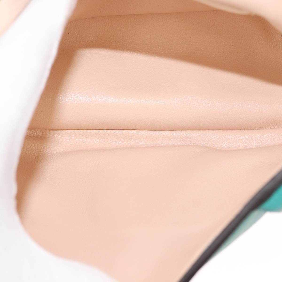 Chloe Elsie Chain Shoulder Bag Leather, TURQUOISE, LEATHER, Shoulder bag