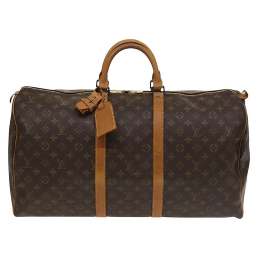 Louis Vuitton Keepall Bag Monogram Canvas, BROWN, CANVAS, Travel bag