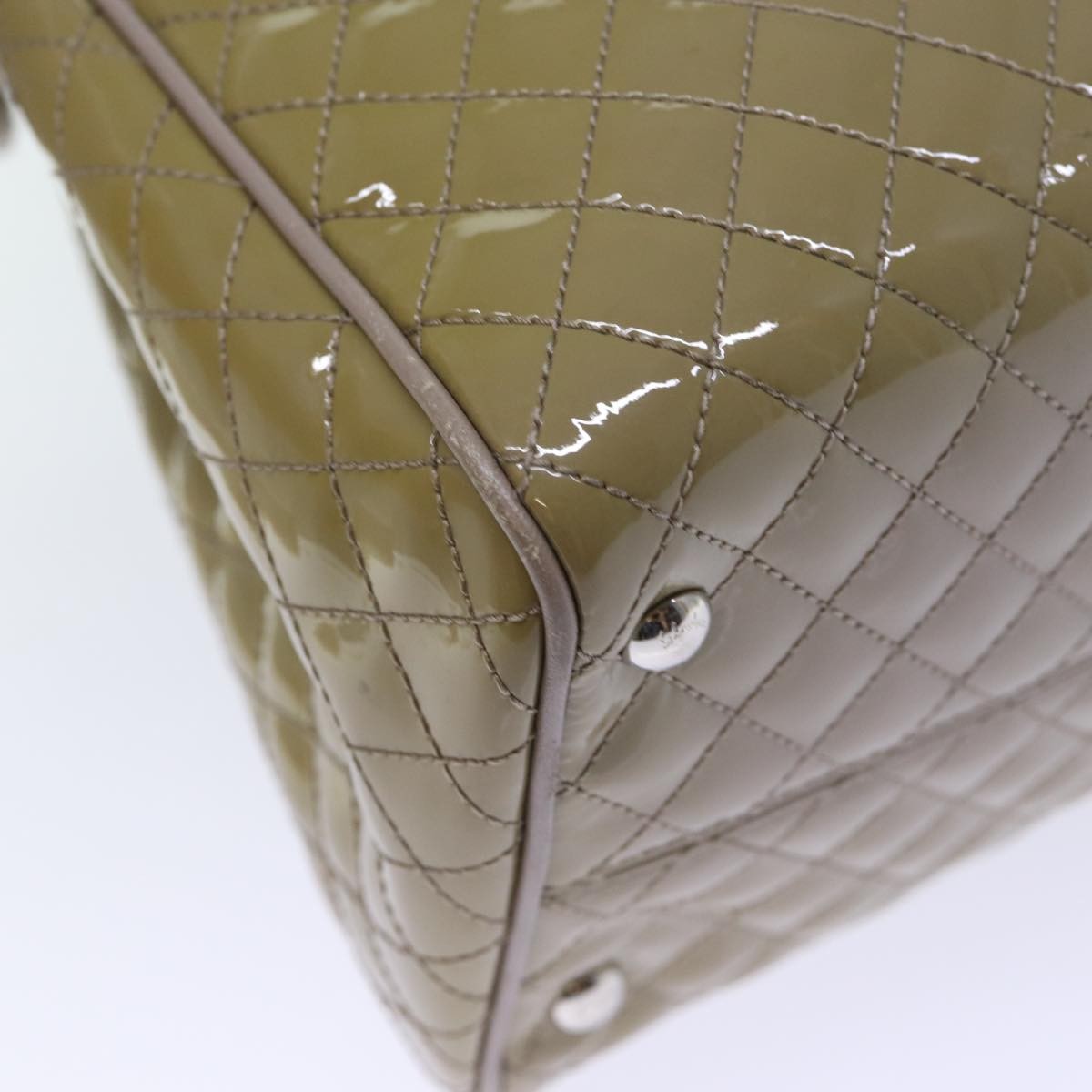 Salvatore Ferragamo Vala Handbag Patent leather, BEIGE, PATENT_LEATHER, Handbag