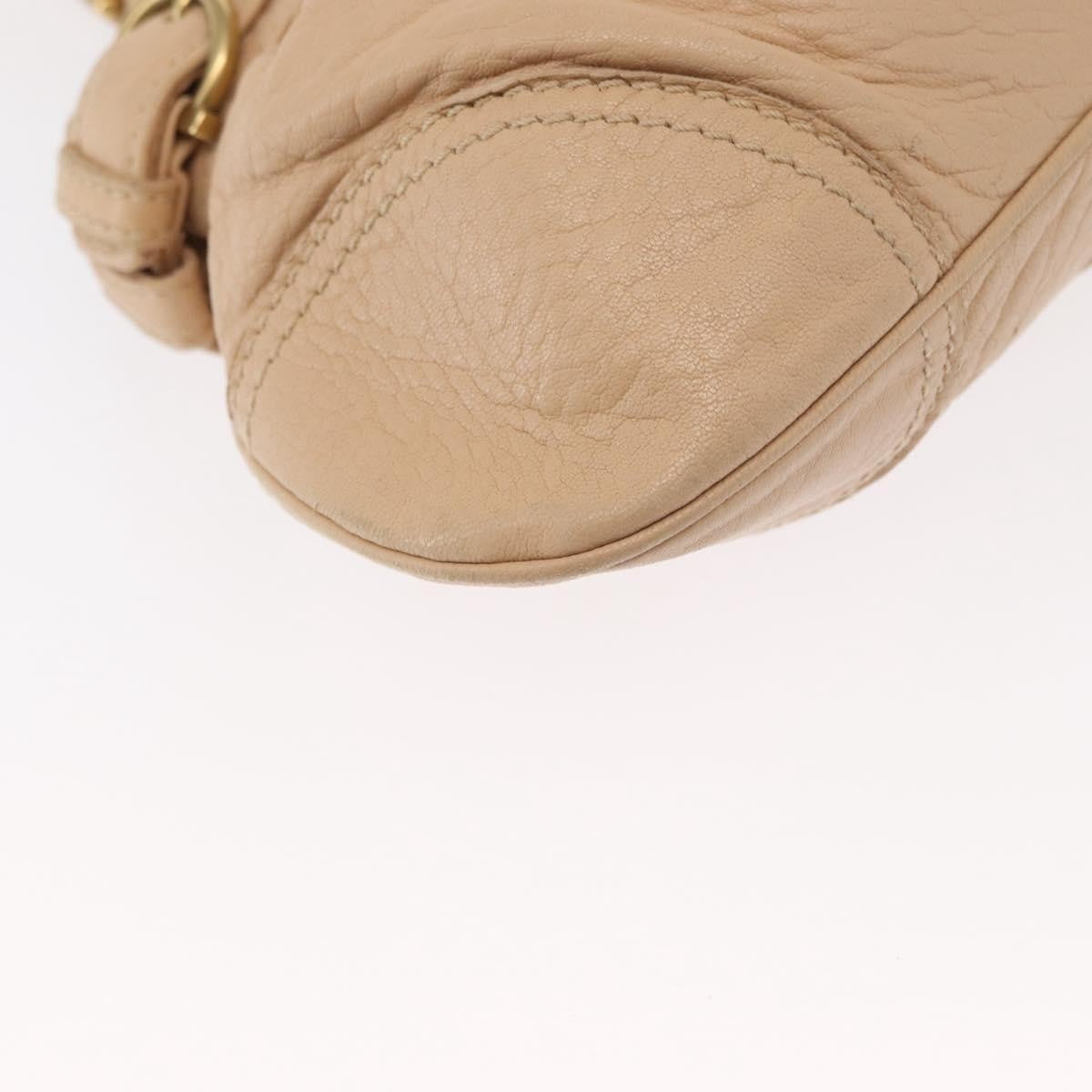 Salvatore Ferragamo Gancini handbag Leather, BEIGE, LEATHER, Handbag