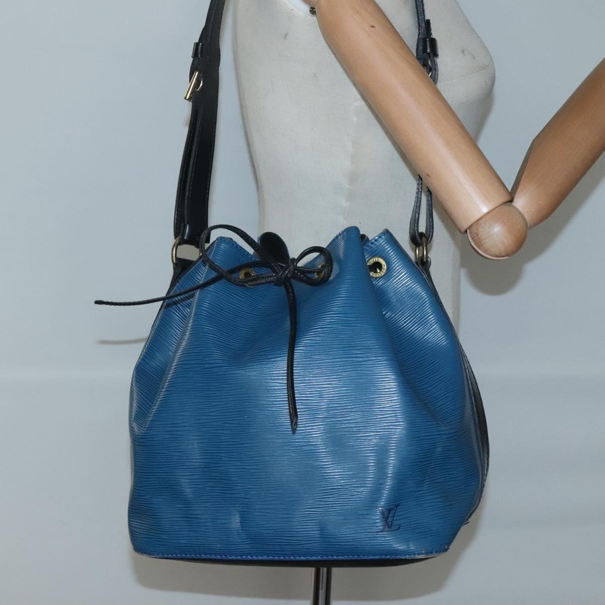 Louis Vuitton Petit Noe Handbag Epi Leather, BLUE, LEATHER, Handbag