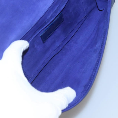 Saint Laurent Chyc Clutch Leather, BLUE, LEATHER, Clutche & pouche