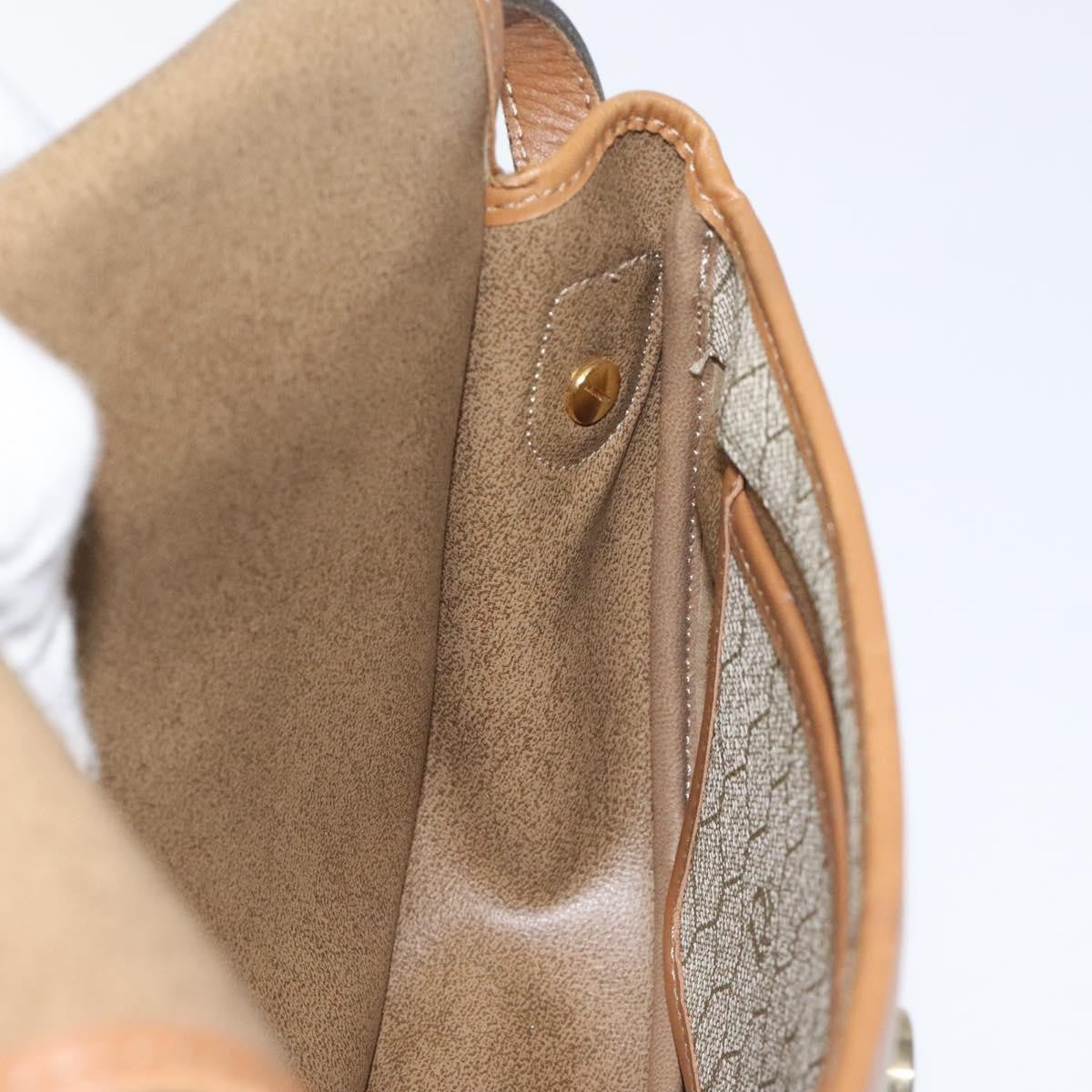 Christian Dior Vintage Honeycomb Flap Crossbody Bag Coated Canvas, BEIGE, CANVAS, Crossbody bag