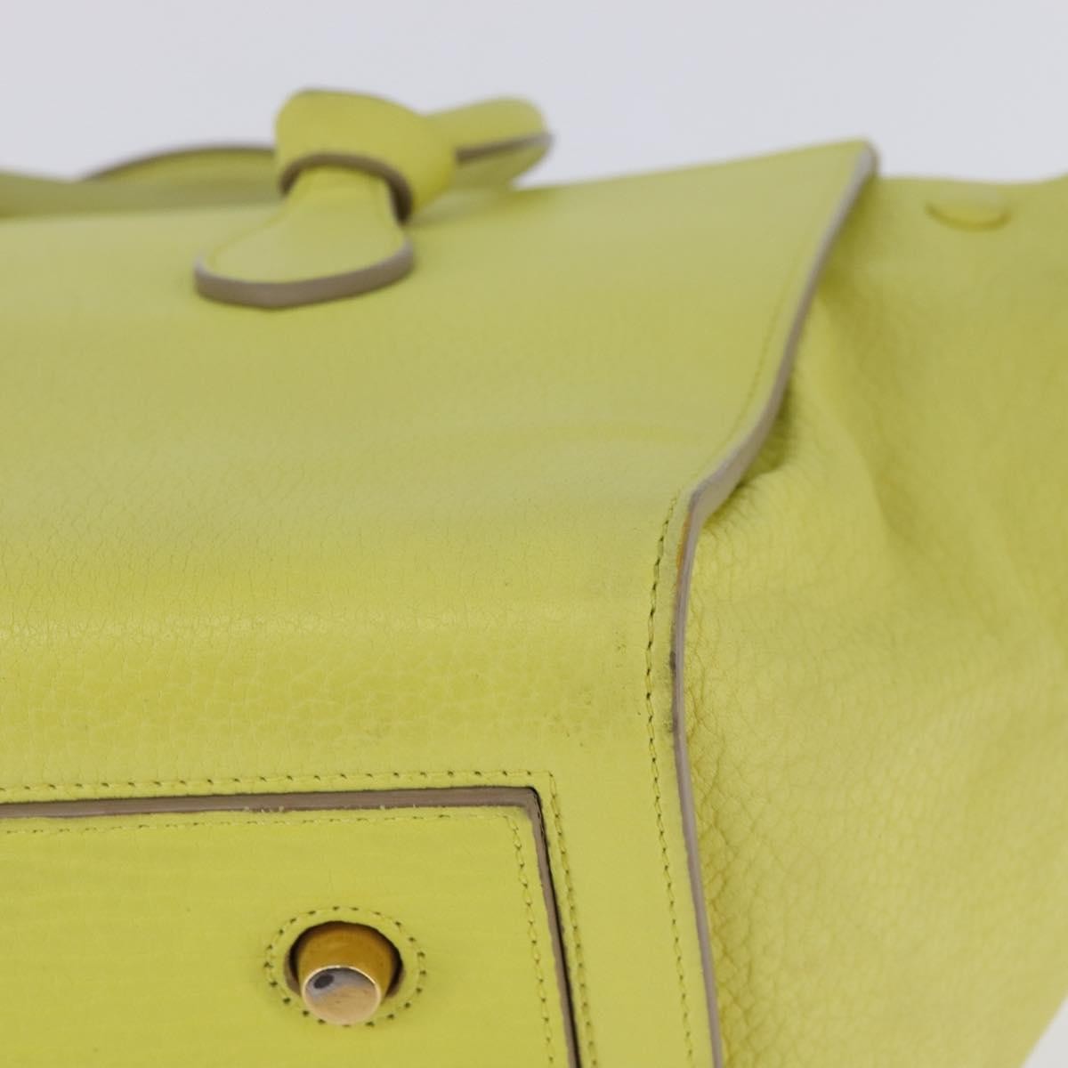 Celine Tie Knot Tote Smooth Leather, YELLOW, LEATHER, Tote bag