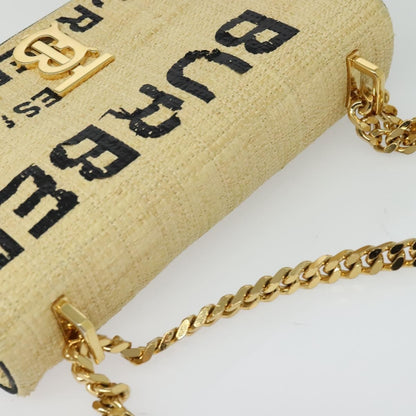 Burberry Lola Shoulder Bag Printed Raffia, BEIGE, WOOD, Shoulder bag