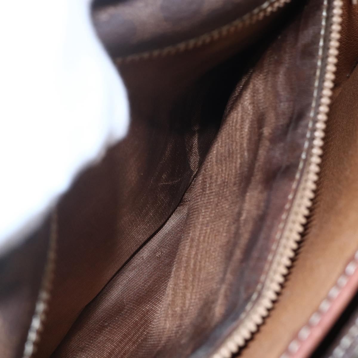 Celine Flap Shoulder Bag Canvas, BROWN, CANVAS, Shoulder bag