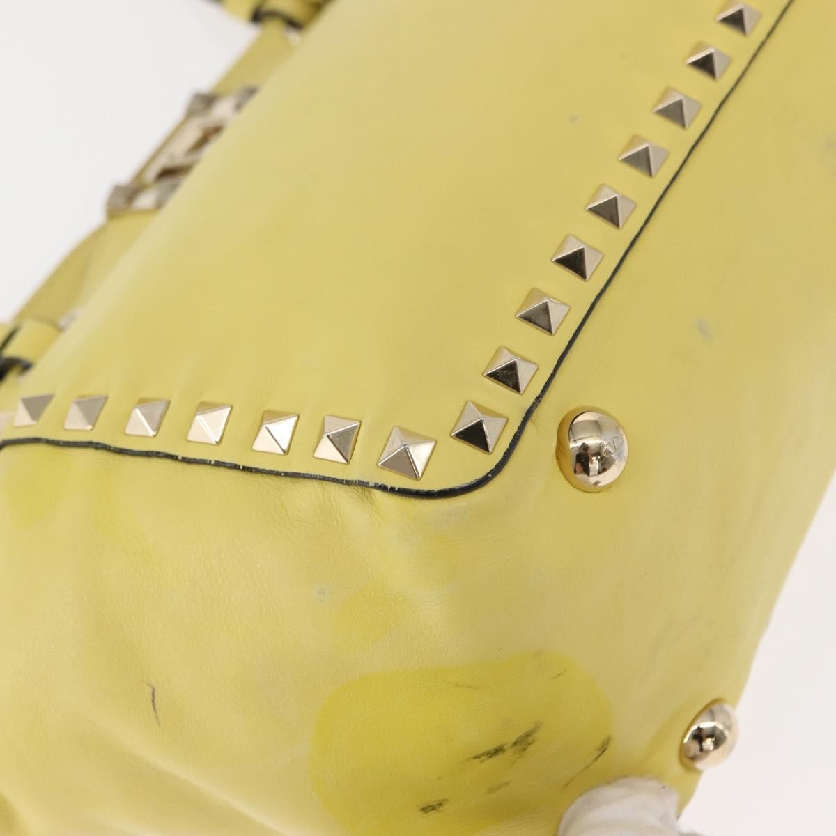 Valentino Garavani Rockstud Tote Soft Leather, YELLOW, LEATHER, Tote bag