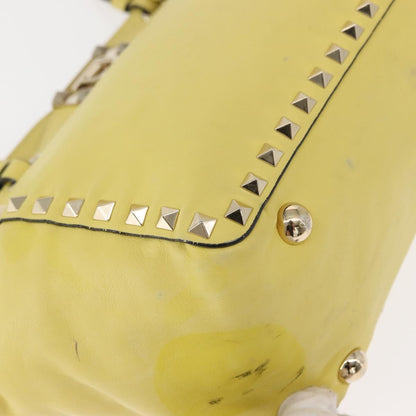 Valentino Garavani Rockstud Tote Soft Leather, YELLOW, LEATHER, Tote bag