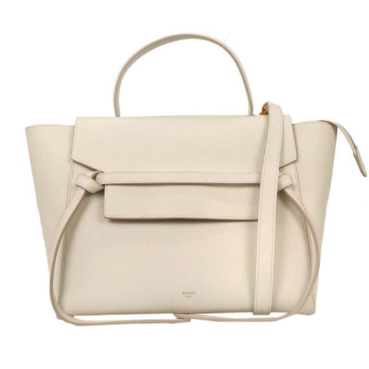 Celine Belt Bag Calfskin, WHITE, LEATHER, Handbag