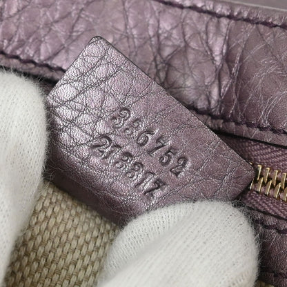 Gucci Soho Chain Crossbody Bag Leather, PURPLE, LEATHER, Shoulder bag