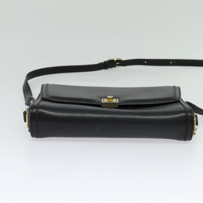 Gucci Vintage Flap Crossbody Bag Leather, BLACK, LEATHER, Shoulder bag