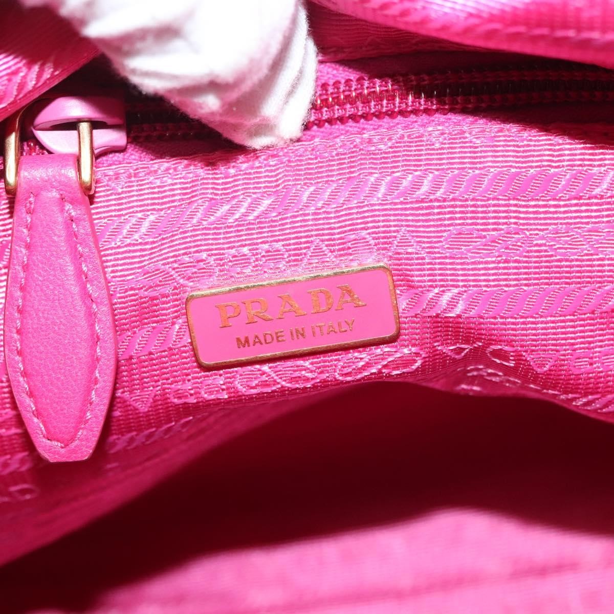 Prada Logo Bow Convertible Tote Tessuto with Leather, PINK, NYLON, Tote bag