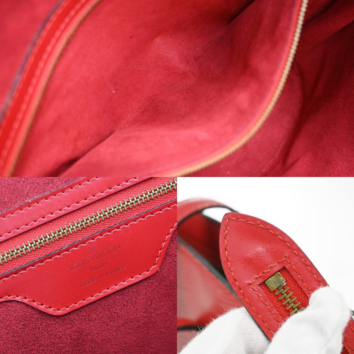 Louis Vuitton Saint Jacques Handbag Epi Leather, RED, LEATHER, Shoulder bag