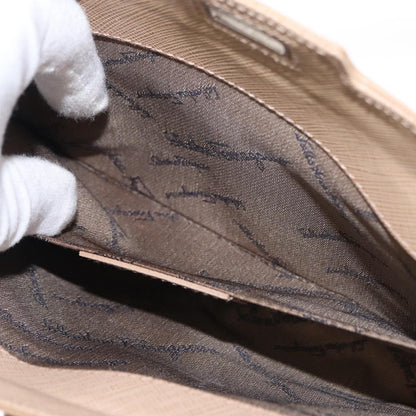 Salvatore Ferragamo Gancini Shoulder Bag Leather, BEIGE, LEATHER, Shoulder bag