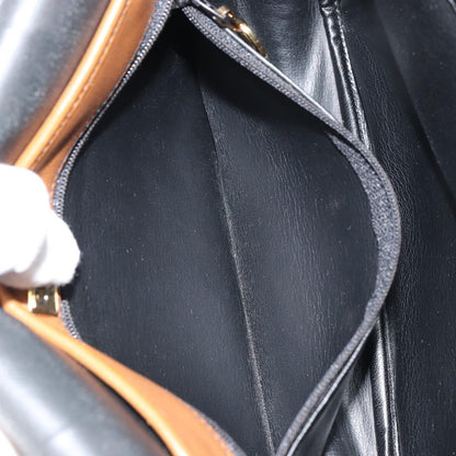 Christian Dior Flap Shoulder Bag Leather, BLACK, LEATHER, Shoulder bag