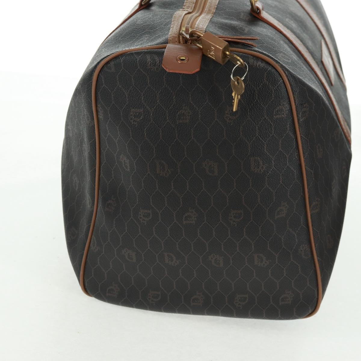 Christian Dior Vintage Honeycomb Boston bag Canvas and Leather, BLACK, PVC, Travel bag