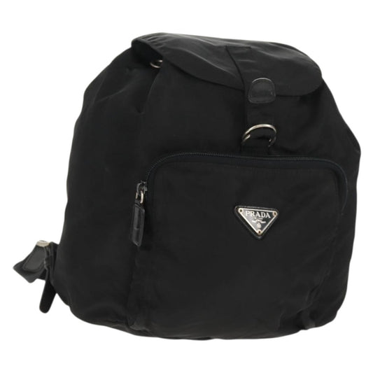 Prada Front Pocket Buckle Backpack Nylon, BLACK, NYLON, Backpack