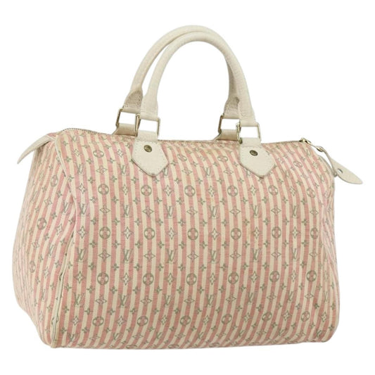 Louis Vuitton Speedy Handbag Mini Lin, PINK, CANVAS, Handbag