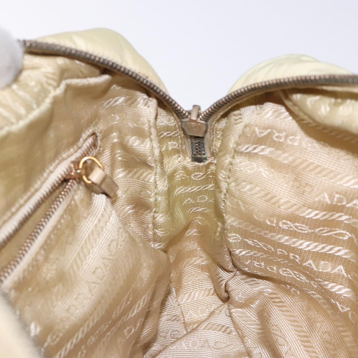 Prada Vintage Zip Handbag Tessuto, BEIGE, NYLON, Handbag