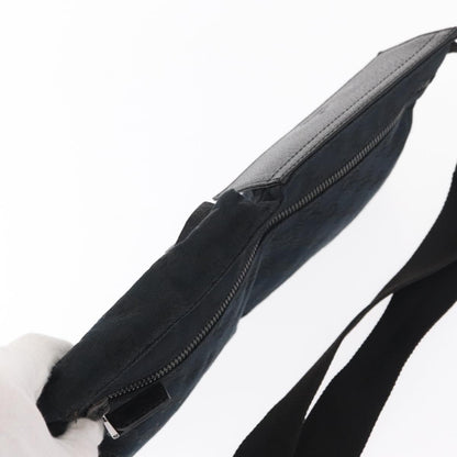 Gucci Vintage Double Belt Bag GG Canvas with Leather, BLACK, CANVAS, Clutche & pouche