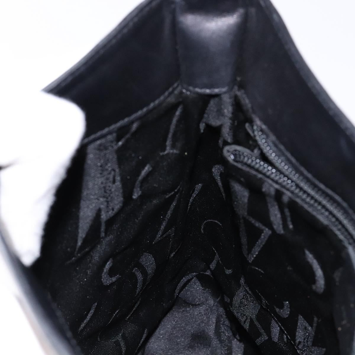 Salvatore Ferragamo Gancini Shoulder Bag Leather, BLACK, LEATHER, Shoulder bag