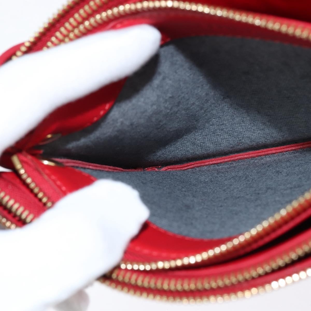 Celine Trio Crossbody Bag Leather, RED, LEATHER, Shoulder bag