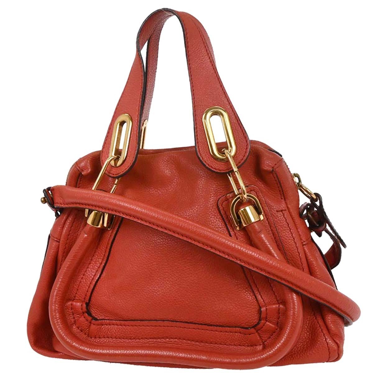 Chloe Paraty Handbag Quilted Leather, RED, LEATHER, Handbag